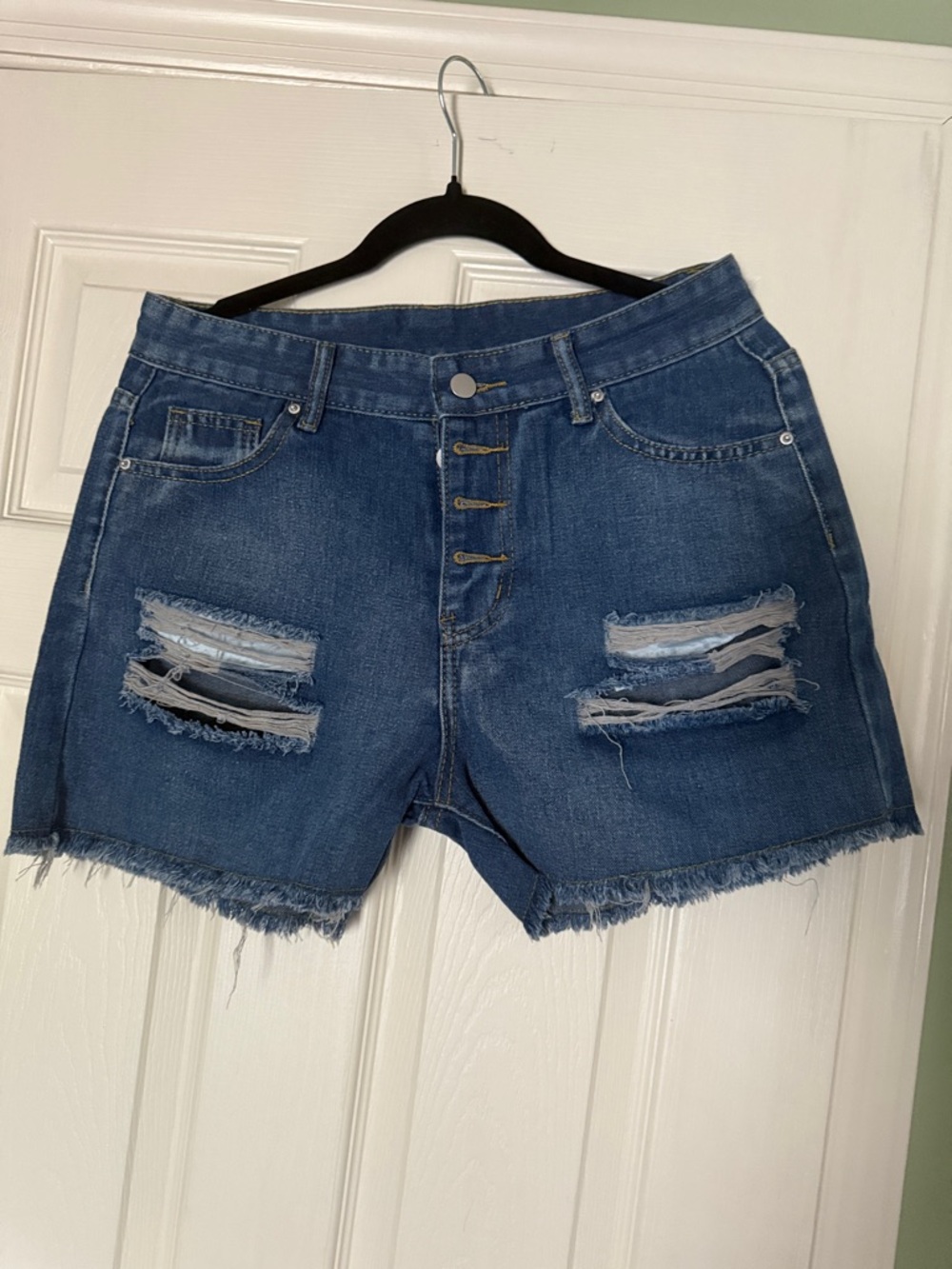 Women's Distressed Blue Denim Shorts daisy duke booty shorts steampunk rave